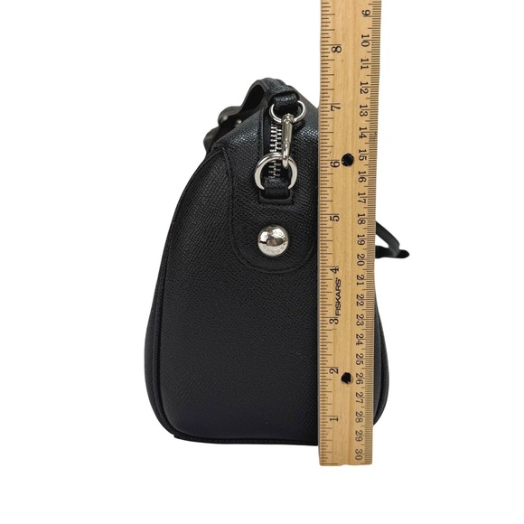 Coach Mini Bennett F25799 Black Leather Patch Rainbow Satchel Crossbody Bag EUC - Picture 4 of 11